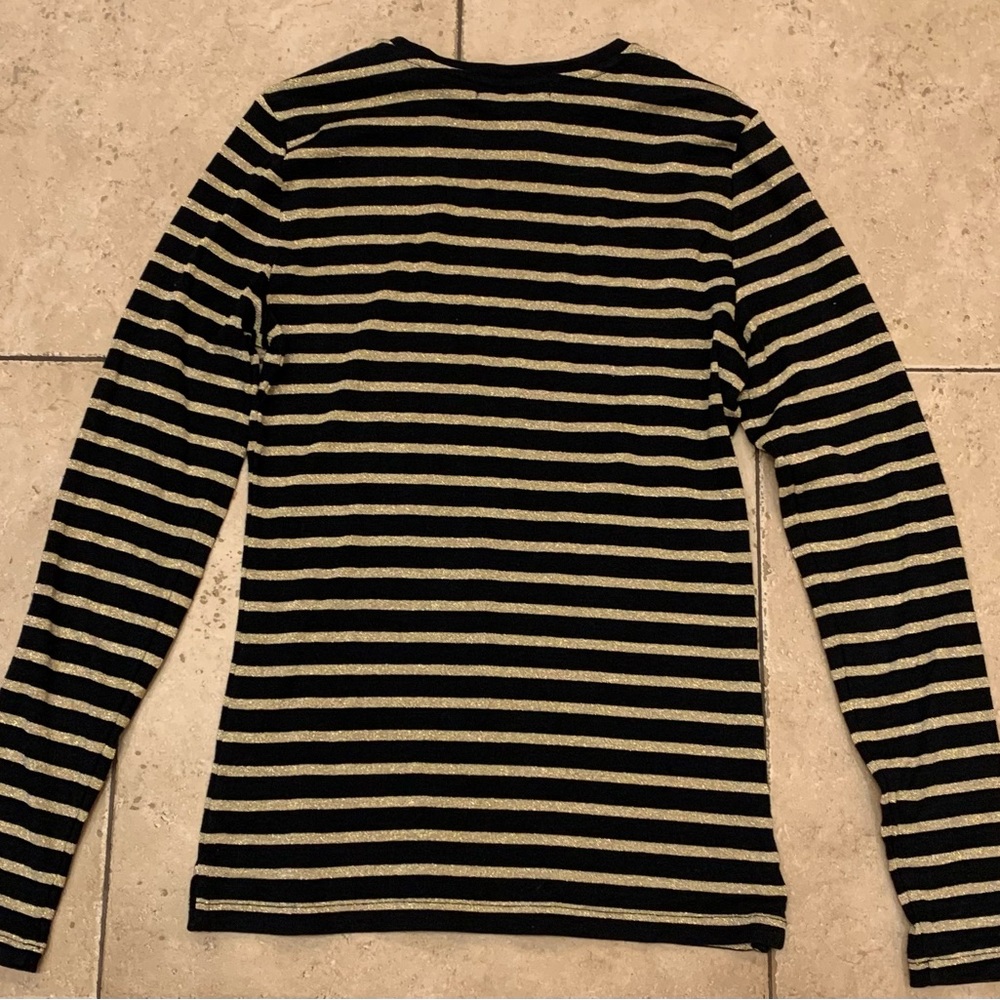 Lauren Ralph Lauren metallic striped long sleeve tee. Size. XS
